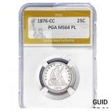 1876-CC Seated Liberty Quarter PGA MS64 PL
