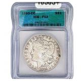 1893-CC Morgan Silver Dollar ICG F12