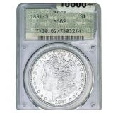 1881-S Morgan Silver Dollar PCGS MS62 Doily Holder