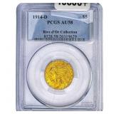 1914-D $5 Gold Half Eagle PCGS AU58 Rive d