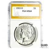 1922-D Silver Peace Dollar PGA MS64