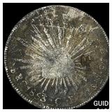 Mexico Silver 8 Reales Punch Marked NEARLY UNCIRC