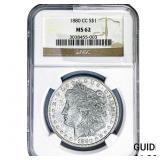 1880-CC Morgan Silver Dollar NGC MS62