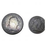 [2 Coins] 1794-1804 Flow. Hair & Draped Bust