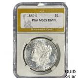 1880-S Morgan Silver Dollar PGA MS65 DMPL