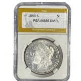1880-S Morgan Silver Dollar PGA MS66 DMPL