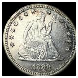1888-S Silver Seated Liberty Quarter CLOSELY UNCIR