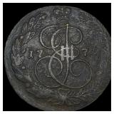 1779 Russia Catherine II Copper 5 Kopecks  NEARLY
