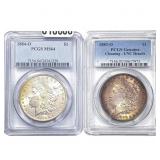 [2 Coins] 1883-1884 Morgan Silver Dollar PCGS MS64