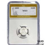 1840 Seated Liberty Half Dime PGA MS63