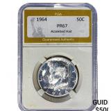 1964 Kennedy Half Dollar PGA PR67 Accented Hair