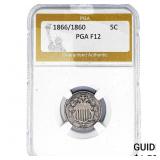 1866/1860 Shield Nickel PGA F12