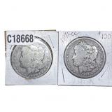 [2 Coins] 1891-1892 Morgan Silver Dollar