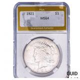 1921 Silver Peace Dollar PGA MS64