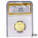 1994 1/4oz $10 Gold Eagle PGA MS70