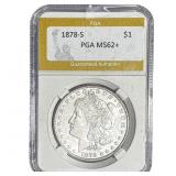 1878-S Morgan Silver Dollar PGA MS62+