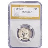 1946-D Washington Silver Quarter PGA MS67