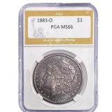 1883-O Morgan Silver Dollar PGA MS66