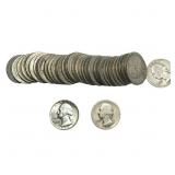 Roll of 40 Silver Washington 25C