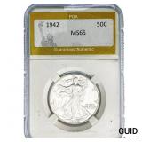 1942 Walking Liberty Half Dollar PGA MS65