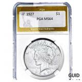 1927 Silver Peace Dollar PGA MS64