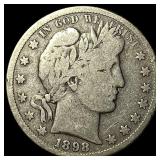 1898-S Silver Barber Half Dollar LIGHTLY CIRCULATE