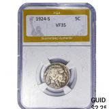 1924-S Buffalo Nickel PGA VF35