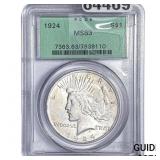 1924 Silver Peace Dollar PCGS MS63