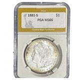 1881-S Morgan Silver Dollar PGA MS66