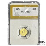 1854 Rare Gold Dollar PGA MS62+