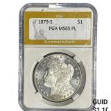 1879-S Morgan Silver Dollar PGA MS65 PL