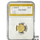 1914-D $2.50 Gold Quarter Eagle PGA MS65