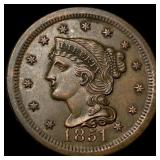 1851 Braided Hair Large Cent UNCIRCULATED