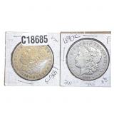[2 Coins] 1886-1890 Morgan Silver Dollar