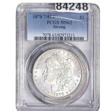 1878 7/8TF Morgan Silver Dollar PCGS MS63 Strong