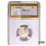 1938-D Jefferson Nickel PGA MS67 FS