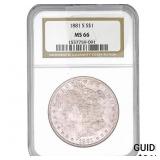 1881-S Morgan Silver Dollar NGC MS66