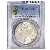 1924-S Silver Peace Dollar PCGS MS62