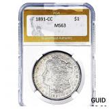 1891-CC Morgan Silver Dollar PGA MS63