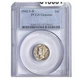 1942/1-D Mercury Silver Dime PCGS GENUINE