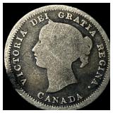 1858 Canada Silver 5 Cents LIGHTLY CIRCULATED