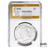 1928 Silver Peace Dollar PGA MS63