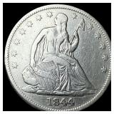 1844 Silver Half Dollar (Seated Liberty) NEARLY UN