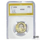 1936 Washington Silver Quarter PGA MS66