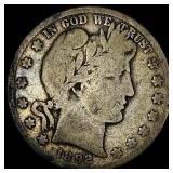 1892-S Silver Barber Half Dollar NICELY  CIRCULAT