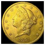1891-S Gold $20 Liberty Head Double Eagle CLOSELY
