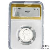 1932 Washington Silver Quarter PGA MS64