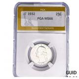 1932 Washington Silver Quarter PGA MS66