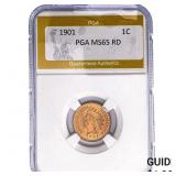 1901 Indian Head Cent PGA MS65 RD