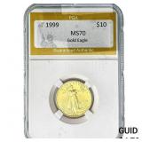 1999 1/4oz $10 Gold Eagle PGA MS70